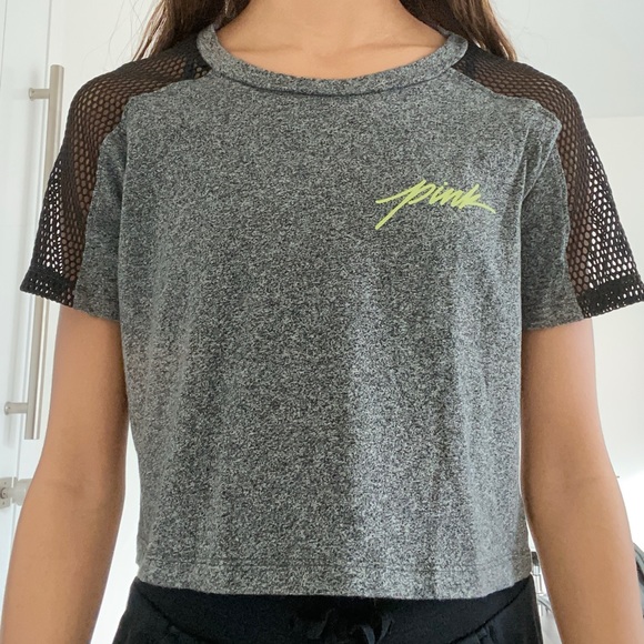 Pink Victoria’s Secret Fishnet Gray Crop Top - Picture 4 of 6